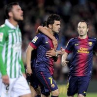 David Villa po zdobyciu gola w meczu z Betisem